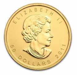 Kanadyjski Liść Klonowy 2011 złoto 1 oz próba 999,