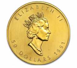Kanadyjski Liść Klonowy 1991 złoto 1 oz próba 999