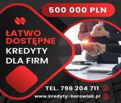ŁATWO DOSTĘPNE KREDYTY DLA FIRM 500 000 PLN!