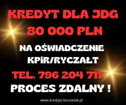  Kredyt dla FIRM 80 000 PLN na 96 mies.