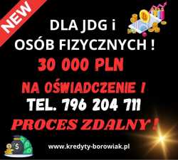 KREDYT DLA FIRM I OSÓB FIZYCZNYCH NA OŚWIADCZENIE 
