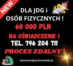 KREDYT DLA FIRM I OSÓB FIZYCZNYCH NA OŚWIADCZENIE 