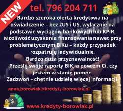 KREDYT DLA FIRM I OSÓB FIZYCZNYCH. DUŻA PRZYZNAWAL