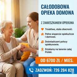 Oferujemy całodobową opiekę seniora z zamieszkanie