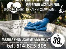 Mycie, sprzątanie, pielegnacja, nagrobek Toruń