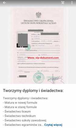 Oferujemy Średnie wykształcenie w 7 dni, kupie mat