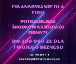 KREDYT DLA FIRM DO 200 000 ZŁ, BRAK DOCHODU TO NIE