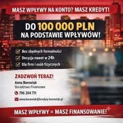 MASZ WPŁYWY NA KONTO? SPRAWDŹ MOŻLIWOŚĆ KREDYTU DO