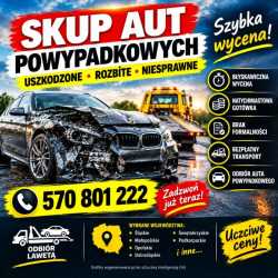 Skupujemy auta powypadkowe, uszkodzone mechaniczni