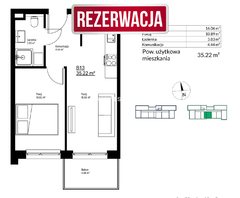 Mieszkanie  35,2200m², Kraków Bieżanów-Prokocim, Bieżanów