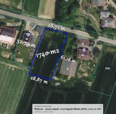 Działka  1740m², Kąpiele Wielkie