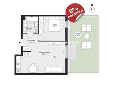 Mieszkanie  46,0100m², Kraków Podgórze, Rybitwy